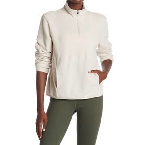 Z by Zella Size S Free Pass Polar Fleece Quarter Zip Pullover Beige Pumice